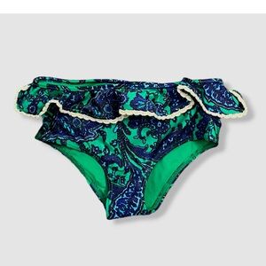$135 Zimmermann Kids Girl's Green Paisley Ruffled Tiggy Bottom Swimwear Size 10